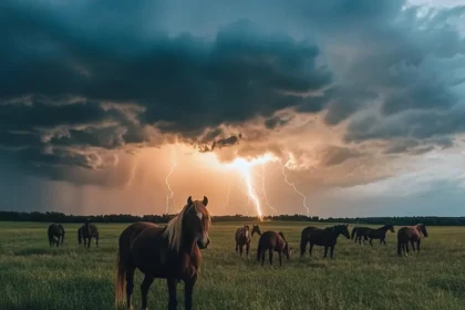 Dürfen Pferde bei Gewitter auf der Weide bleiben?